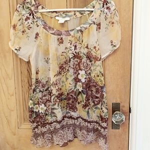 Charlotte Russe sheer floral blouse